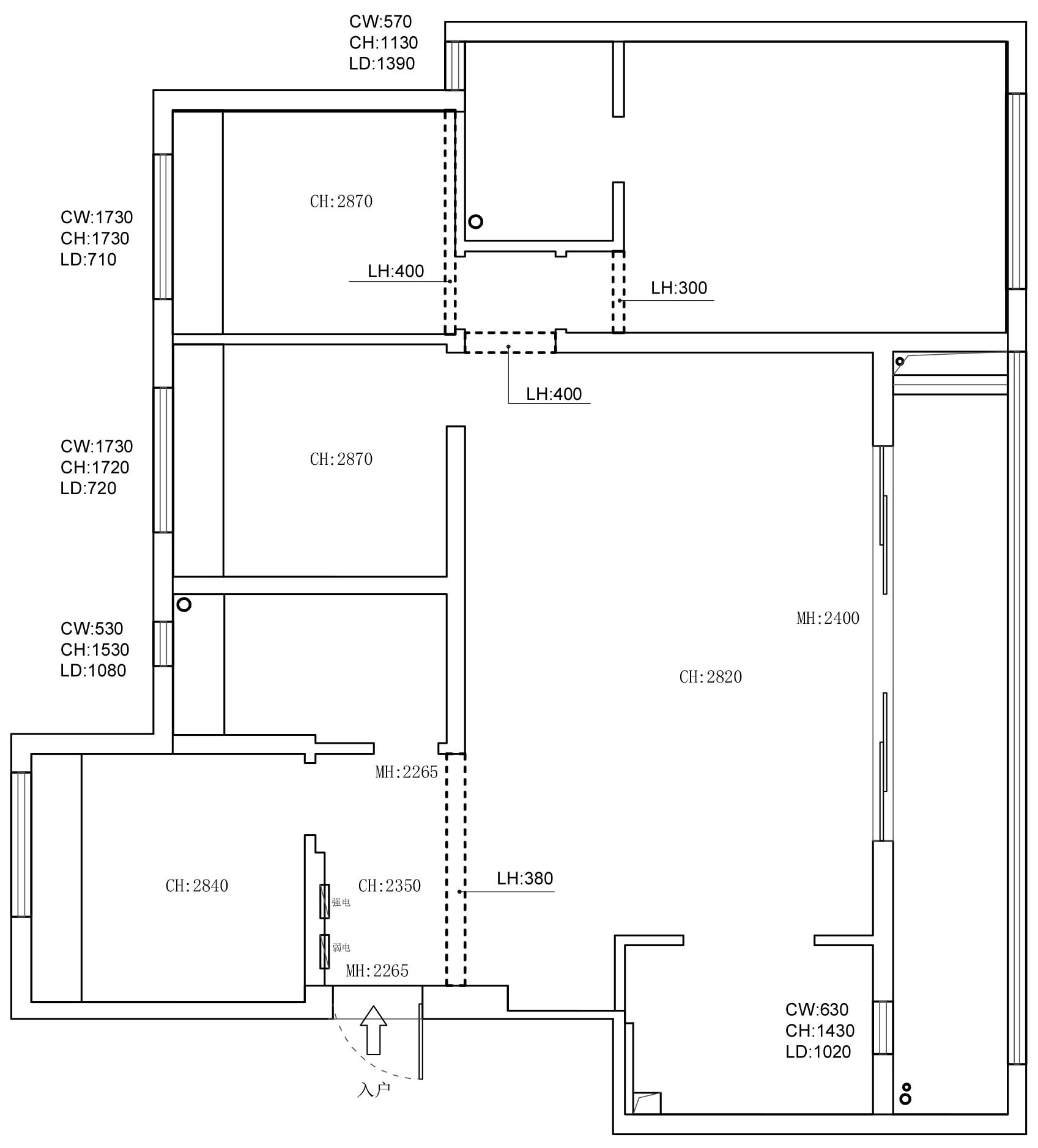 量房后平面图.jpg Measured floor plan