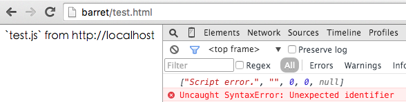 Script error result